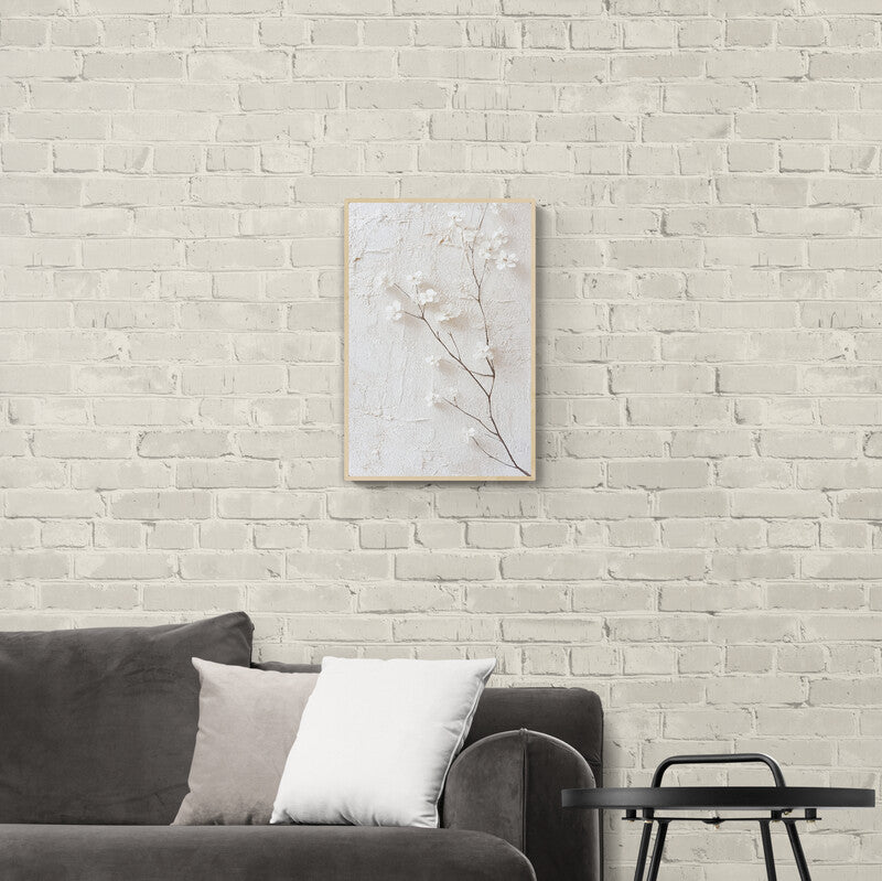 White Flowers on Textured Canvas