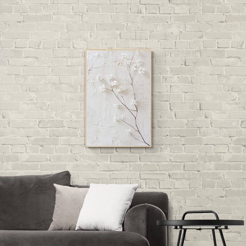 White Flowers on Textured Canvas