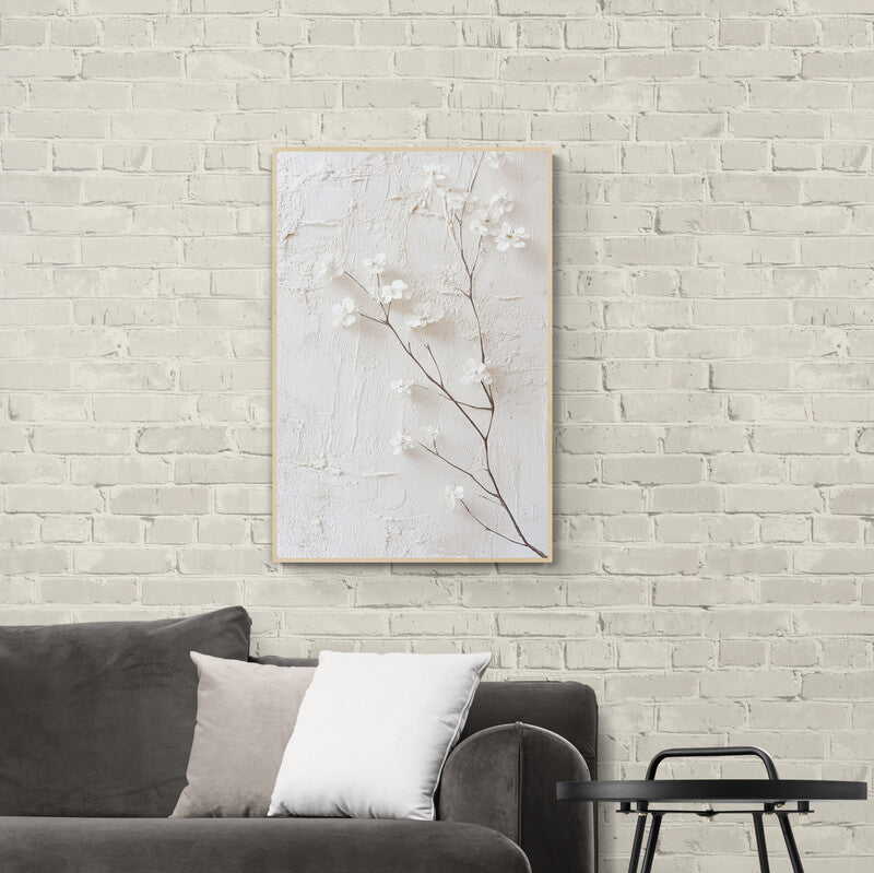 White Flowers on Textured Canvas
