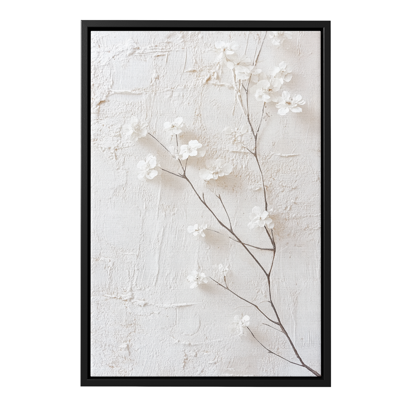 White Flowers on Textured Canvas