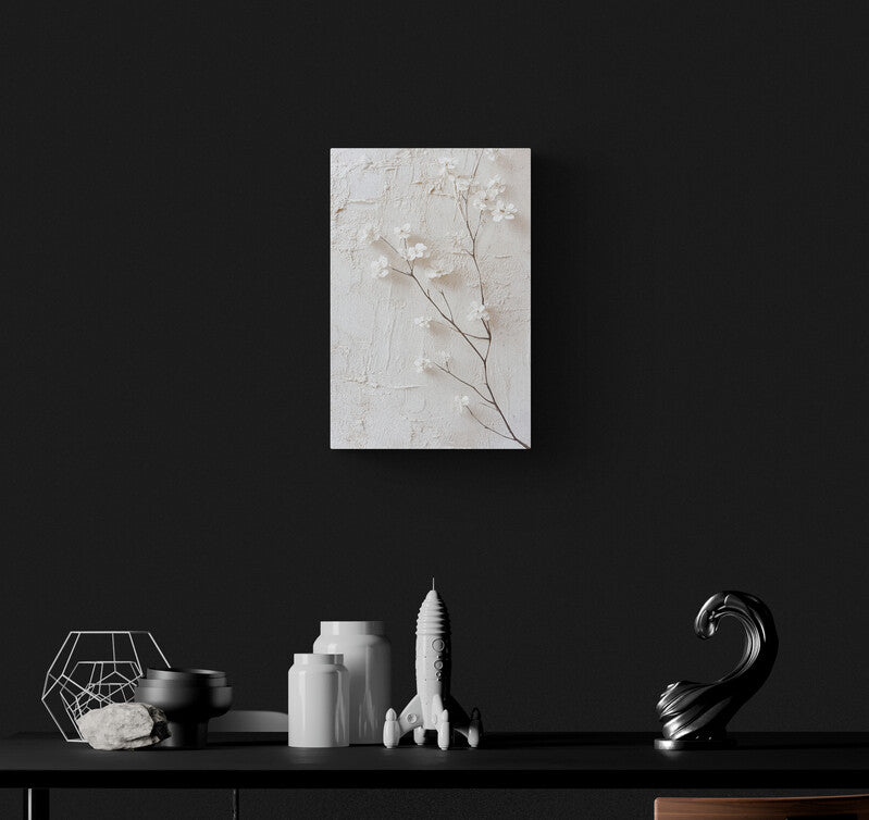White Flowers on Textured Canvas