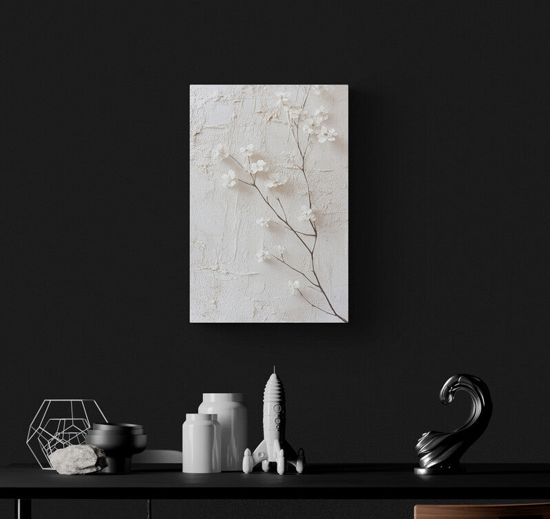 White Flowers on Textured Canvas